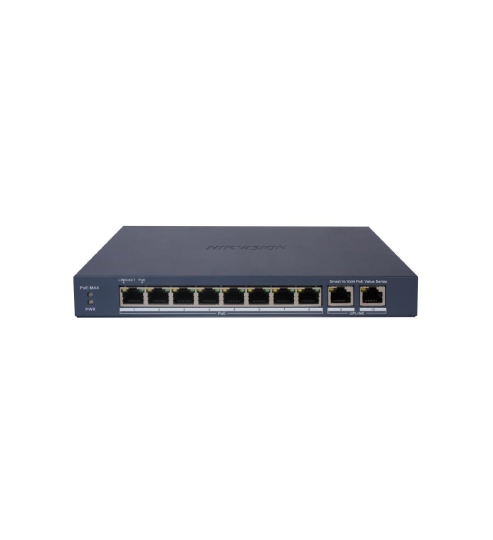 [HIKVISION] [DS-3E1310P-EI/M] Hikvision DS-3E1310P-EI/M Switch administrable 8 PoE Mix 100M + 2 UP RJ45 Gigabite