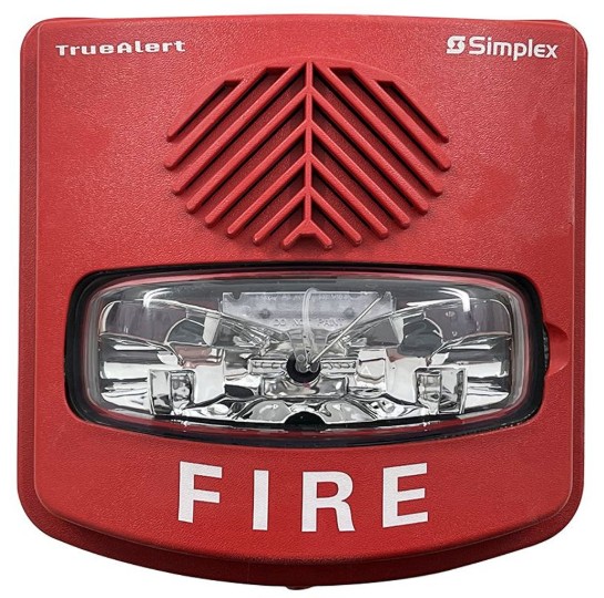 [SIMPLEX] [4906-9131] Simplex 4906-9131 Sirena c/Luz Estroboscopica c/Carcasa Roja NEMA3R p/Pared No Direccionable