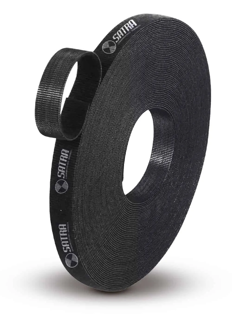 Satra Cinta Velcro Easy Cut dos caras 200mm x 20m, negro