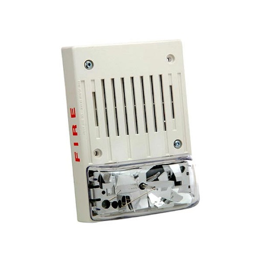 [110804] Simplex 4906-9130 Sirena con luz estroboscópica con carcasa blanca para techo no direccionable
