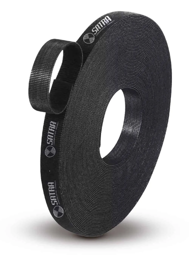 [108756] Satra Cinta Velcro Easy Cut dos caras 200mm x 20m, negro